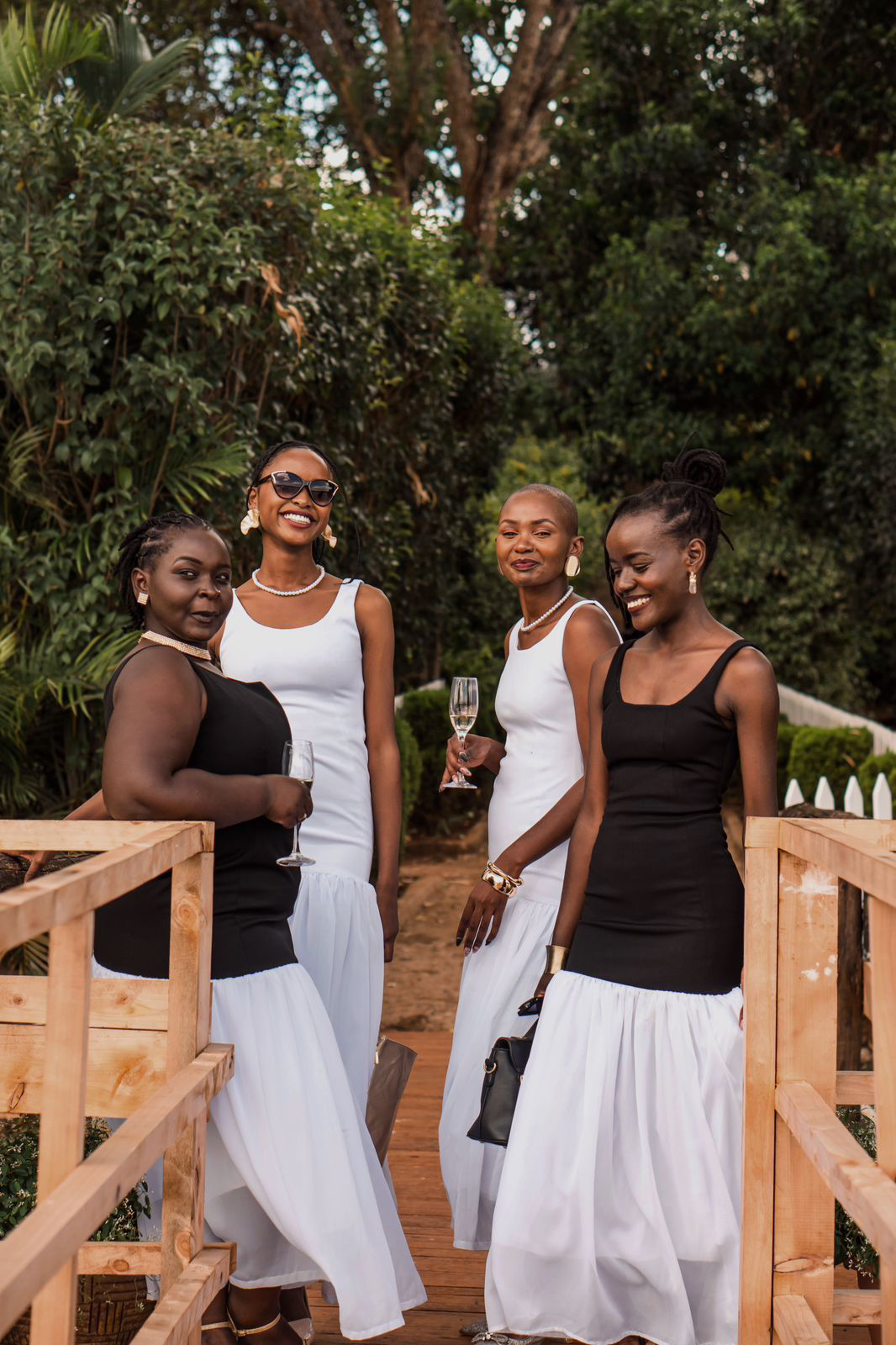 Girls in dresses portrait